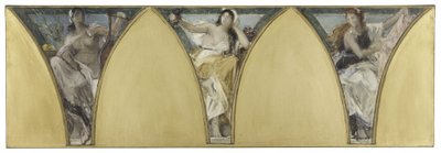 Skiss till stadshuset i Paris: Languedoc. Gascogne. Lyonnais, cirka 1888 (olja på duk) av Jacques Fernand Humbert