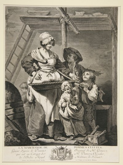 Försäljaren av bakat äpple av Jacques Firmin Beauvarlet