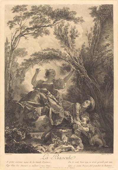 Gungbrädan av Jacques Firmin Beauvarlet after Jean Honoré Fragonard