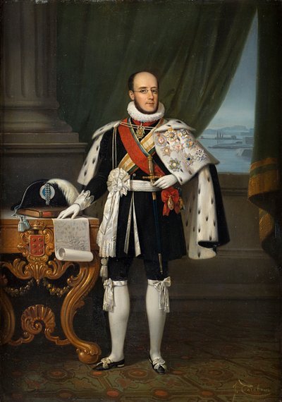 Infante Luís, hertig av Porto 1838-1889, blivande kung Luís I av Portugal, före 1860. av Jacques Francois Carabain