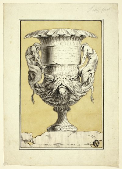 Monumental vas med antropomorfa figurer av Jacques Francois Joseph Saly