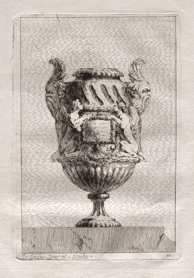Svit med vaser: Tavla 11, 1746. av Jacques Francois Joseph Saly