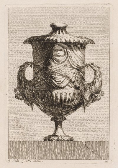 Svit med vaser: Tavla 12, 1746. av Jacques Francois Joseph Saly