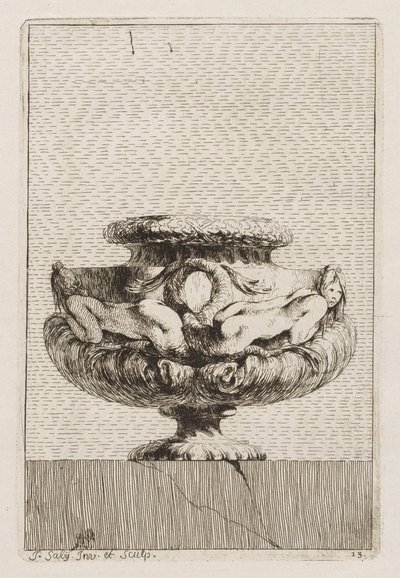 Svit med vaser: Tavla 13, 1746. av Jacques Francois Joseph Saly