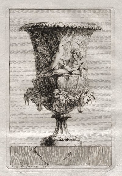 Svit med vaser: Tavla 17, 1746. av Jacques Francois Joseph Saly