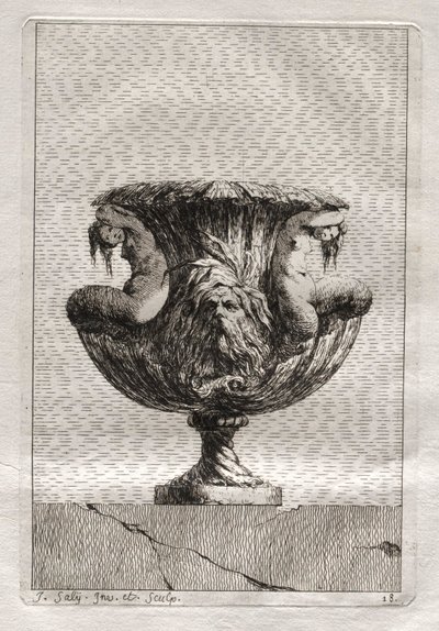 Svit med vaser: Tavla 18, 1746. av Jacques Francois Joseph Saly