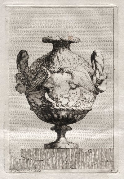 Svit med vaser: Tavla 19, 1746. av Jacques Francois Joseph Saly