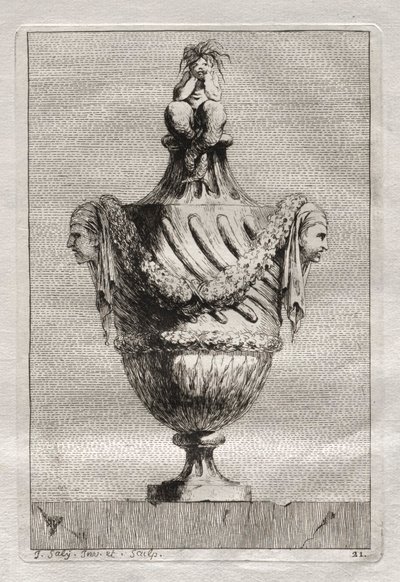 Svit med vaser: Tavla 21, 1746. av Jacques Francois Joseph Saly