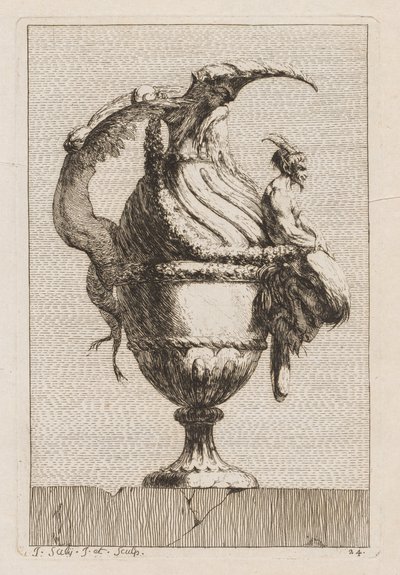 Svit med vaser: Tavla 24, 1746. av Jacques Francois Joseph Saly