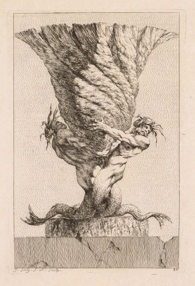 Svit med vaser: Tavla 30, 1746. av Jacques Francois Joseph Saly