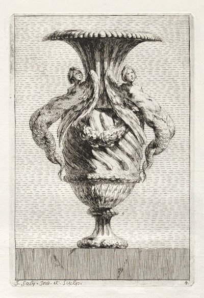 Svit med vaser: Tavla 4, 1746. av Jacques Francois Joseph Saly