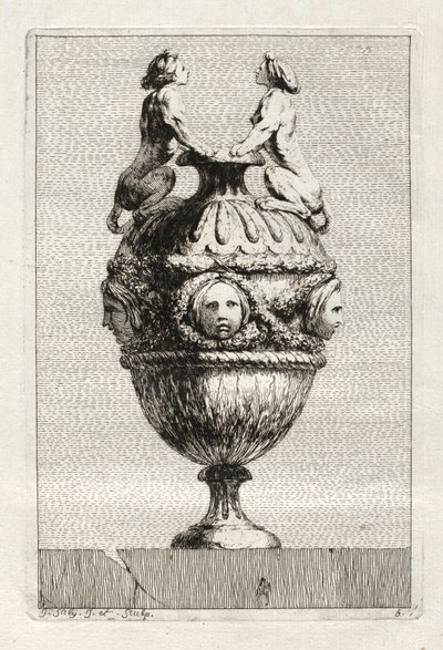 Svit med vaser: Tavla 5, 1746. av Jacques Francois Joseph Saly