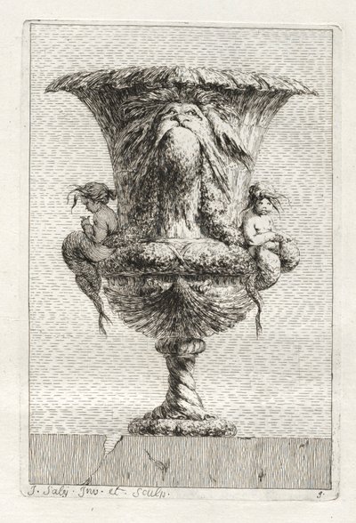 Svit med vaser: Tavla 9, 1746. av Jacques Francois Joseph Saly