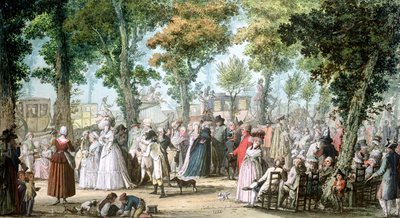 Promenade i Boulevard du Temple, 1788 av Jacques Francois Joseph Swebach
