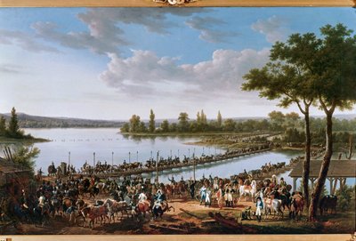 Napoleons passage av Donau före slaget vid Wagram ... (målning på duk) av Jacques Francois Joseph Swebach