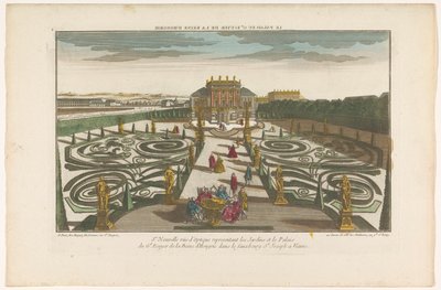 Utsikt över trädgården och palatset av en officer av drottningen av Ungern i en förort till Wien Le palais du gd ecuyer de la reine d