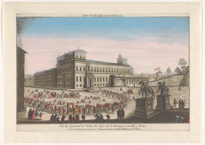 Utsikt över Palazzo del Quirinale i Rom Le Quirinal eller palais du pape (titel på objekt) av Jacques Gabriel Huquier