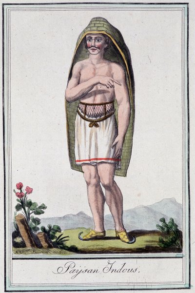 Peasant indous (Indien) - i "" Encyclopedia of travels"" av Grasset St Sauveur, red. 1796 av Jacques Grasset de Saint-Sauveur