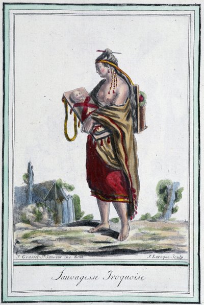Sauvagesse iroquoise - i "" Encyclopedia of travels"" av Grasset St Sauveur, Paris av Jacques Grasset de Saint-Sauveur