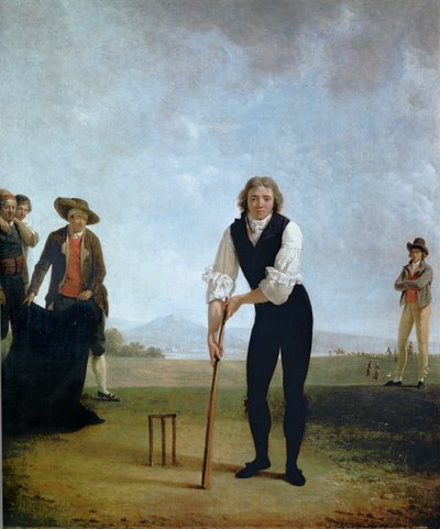Thomas Hope spelar cricket (olja på duk) av Jacques Henri Sablet