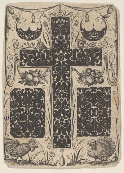 Latinkors med fåglar och mindre motiv, ca. 1614-19. av Jacques Hurtu