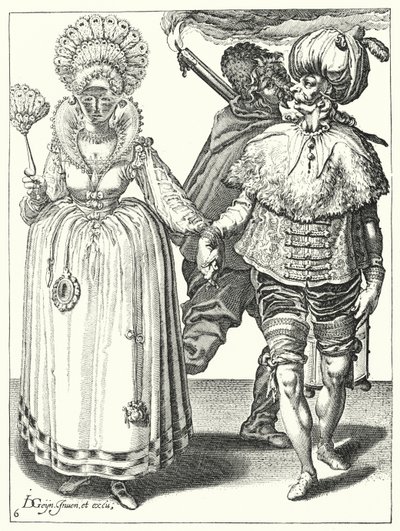 Maskerad (gravyr) av Jacques II de Gheyn