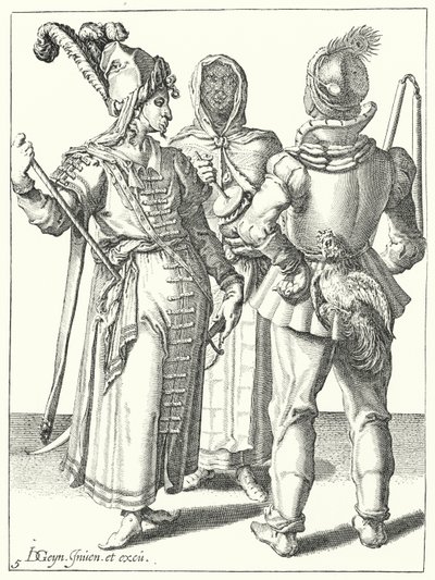 Maskerad (gravyr) av Jacques II de Gheyn