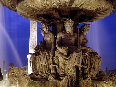 Fontän på Place de la Concorde i Paris. av Jacques Ignace Hittorff