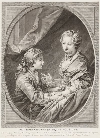 Av tre saker kommer du att göra det till en?. 1768 av Jacques Jean Pasquier