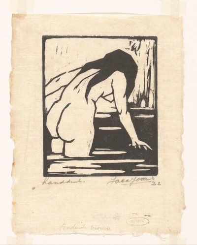 Kvinna som badar (originaltitel på objektet) av Jacques Jeichienus Ottens (signed by artist)