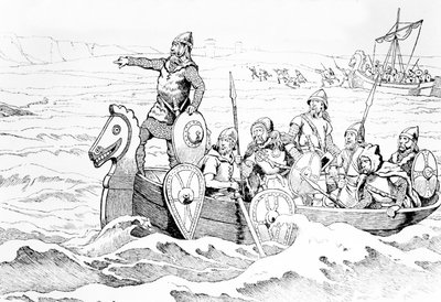 Vikingarnas ankomst till Frankrike av Jacques Marie Gaston Onfray de Breville (Job)
