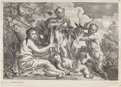子木星はヤギ アマルテア スウェーデン語によって餌を与えられます。 av Jacques Jordaens
