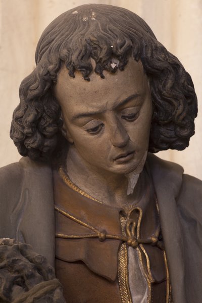 Sankt Johannes evangelisten (målad gips) av Jacques Jubert