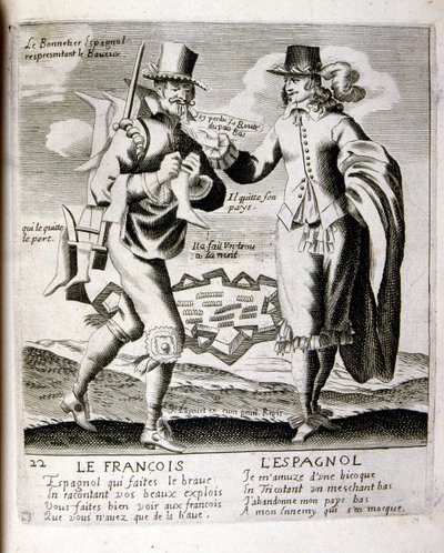 1600-talsgravyr ur en samling ordspråk. Paris 1657-1663. Av Jacques Lagniet (1620-1675). Fransk gravör. Från honom många samhällskritiska gravyrer och hånbilder som t.ex. hans ibland groteska och fantastiska illustrationer av Jacques Lagniet