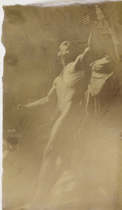 Studie av en manlig nakenmodell i en ställning, sedd underifrån, i Jacques de Lalaings verkstad av Jacques Lalaing (attributed to)