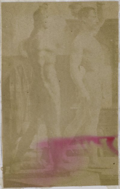 Studie av en manlig nakenmodell, stående och sedd från sidan, i Jacques de Lalaings studio av Jacques Lalaing (attributed to)