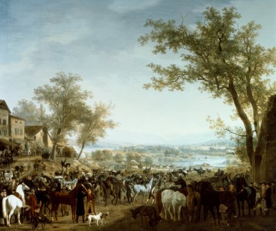 Hästmarknad i Gaillard av Jacques Laurent Agasse