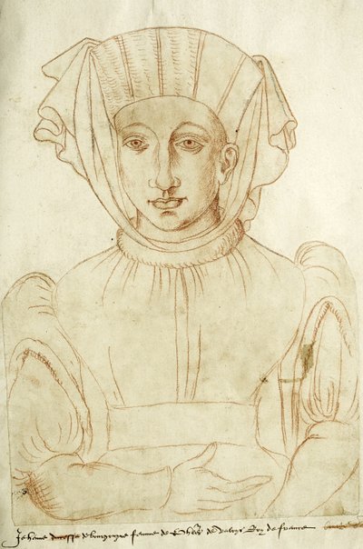 "Jehenne de Bourgongne hustru till Philippes de Valoys kung av Frankrike", bl. 6 i Recueil d