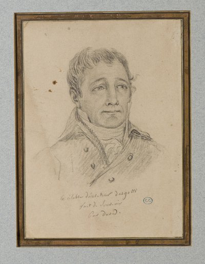 Porträtt av Ignace-Eugène-Marie Degotti, ca 1815-25 (krita på ljusbrunt papper) av Jacques Louis (workshop of) David
