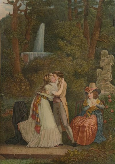 Julie, eller kärlekens första kyss, första kyssen, 1784-1799, 1913 av Jacques Louis Copia