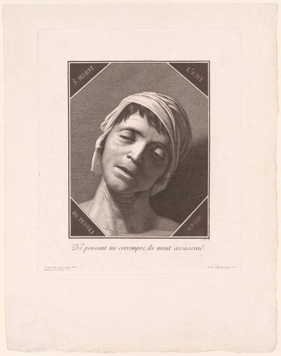 Marat, som han var vid tidpunkten för sin död av Jacques Louis Copia