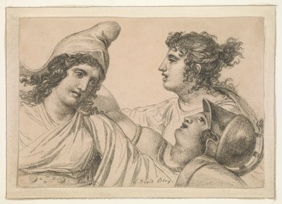 Komposition med tre figurer av Jacques Louis David