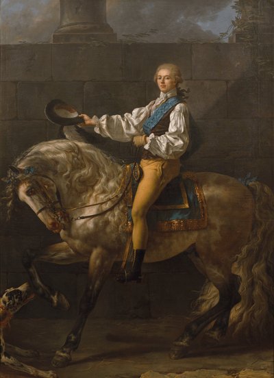 Ridsporträtt av Stanisław Kostka Potocki av Jacques Louis David