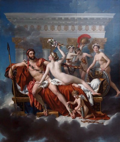 Franska: Mars désarmé par Vénus Mars som avväpnas av Venus av Jacques Louis David