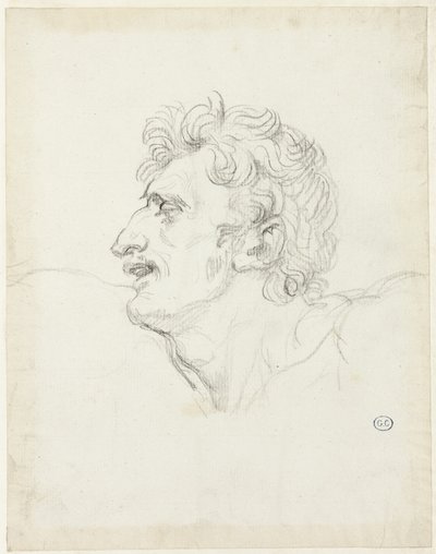Chef för en man, vänster profil av Jacques Louis David