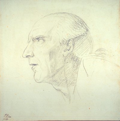 Chef för en gammal man i profil av Jacques Louis David