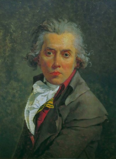 Italienska:  Autoritratto Självporträtt med tre kragar av Jacques Louis David