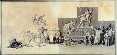 Le triumphe du peuple francais Ritning a la mine de lead av Jacques Louis David (1748-1825) 1793 Paris, Musee Carnavalet av Jacques Louis David