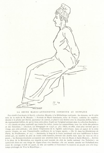 Marie Antoinette på väg till sin avrättning, 16 oktober 1793 av Jacques Louis David