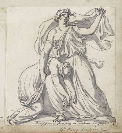 Niobe och hennes dotter av Jacques Louis David